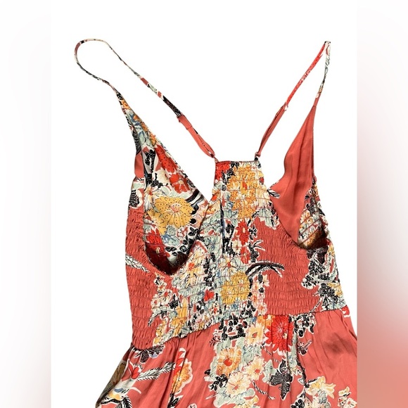 Free People Intimately Through The Vine Printed Maxi Dress Red Pink Combo Sz S - Picture 8 of 12
